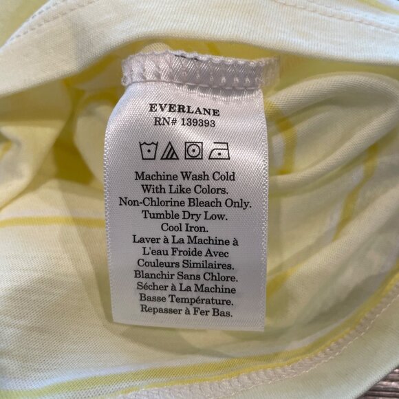 NWT Everlane Sz XS Pale Yellow Striped Organic Cotton Short Sleeve Tee T-Shirt - Picture 7 of 9